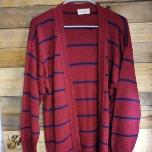 Blake by Devon Vintage Union Made Striped Open Front Cardigan Women's Medium